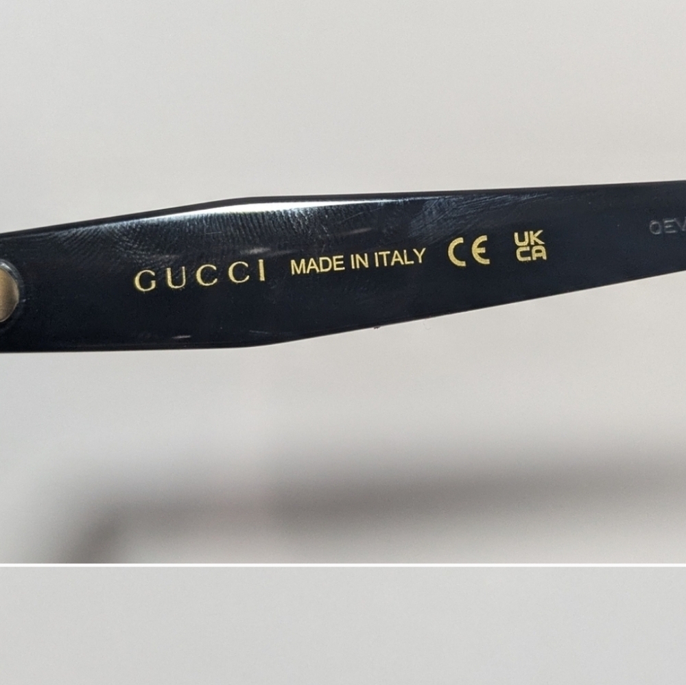 Gucci Women Square Sunglasses GG0800SA 001 Black/Grey Lens 56mm Authentic - Picture 9 of 10